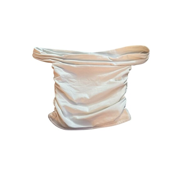 Hollister ruched side off shoulder crop top white shirt xxs - Picture 1 of 3